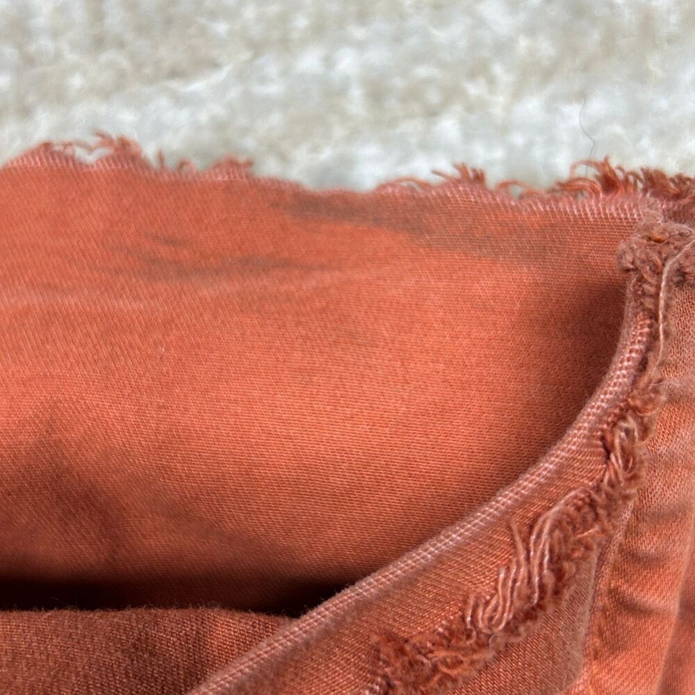 Sneak Peek Jeans Womens 11 Flare Frayed Hem Distressed Rust Orange Bootcut - Picture 13 of 13